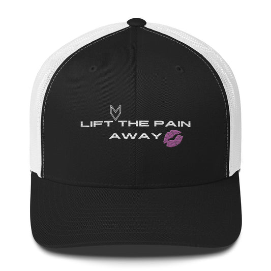 MyVibe “Lift the Pain Away” embroidered trucker hat with mesh back