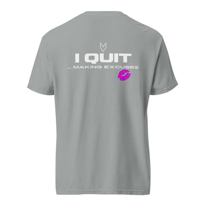“I Quit... Making Excuses” Pump Cover, oversized gym tee by MyVibe Apparel