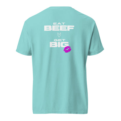 “Eat Beef, Get Big” Pump Cover, oversized gym tee by MyVibe Apparel
