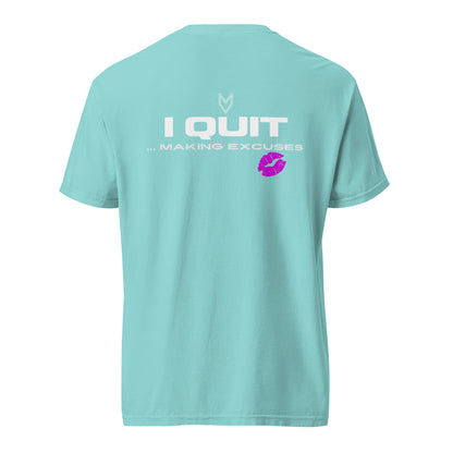 “I Quit... Making Excuses” Pump Cover, oversized gym tee by MyVibe Apparel