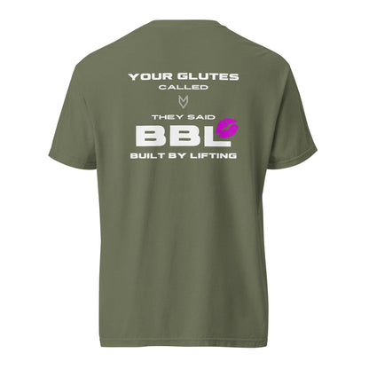 “Your Glutes Called” BBL Pump Cover, oversized gym tee by MyVibe Apparel