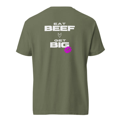 “Eat Beef, Get Big” Pump Cover, oversized gym tee by MyVibe Apparel