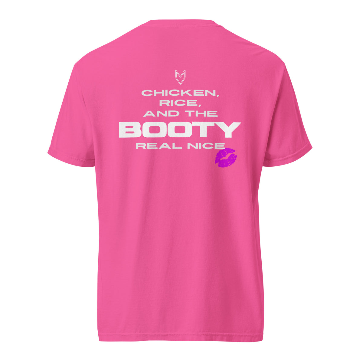 “Chicken, Rice, and the Booty Real Nice” Pump Cover, oversized gym tee by MyVibe Apparel