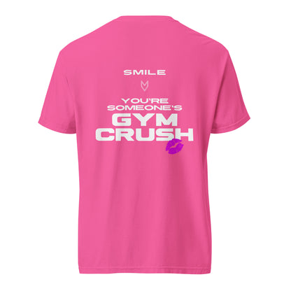 “Smile, You’re Someone’s Gym Crush” Pump Cover, oversized gym tee by MyVibe Apparel
