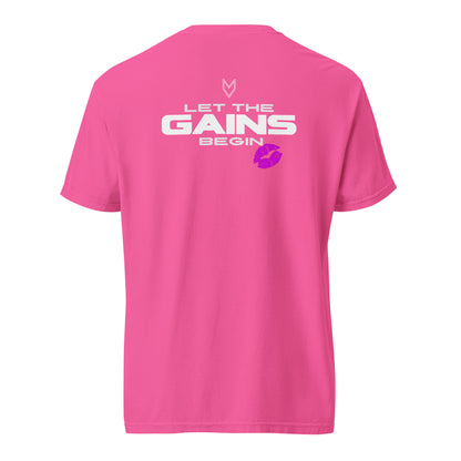 “Let the Gains Begin” Pump Cover, oversized gym tee by MyVibe Apparel