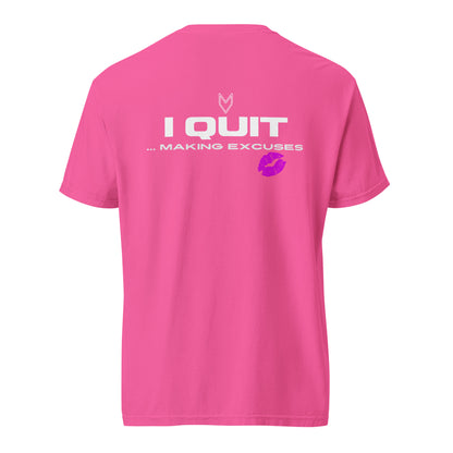 “I Quit... Making Excuses” Pump Cover, oversized gym tee by MyVibe Apparel