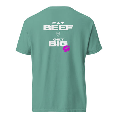 “Eat Beef, Get Big” Pump Cover, oversized gym tee by MyVibe Apparel