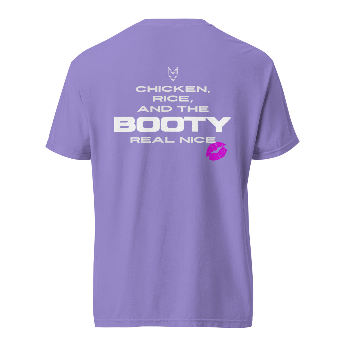 “Chicken, Rice, and the Booty Real Nice” Pump Cover, oversized gym tee by MyVibe Apparel