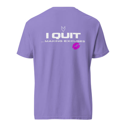 “I Quit... Making Excuses” Pump Cover, oversized gym tee by MyVibe Apparel